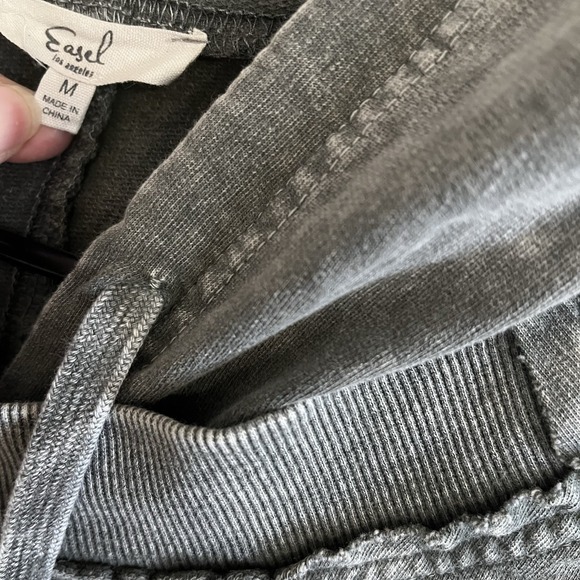 Easel Mineral Washed Oversized Hoodie Women's M Ribbed Cuff Hem Pockets Grunge - Picture 3 of 7